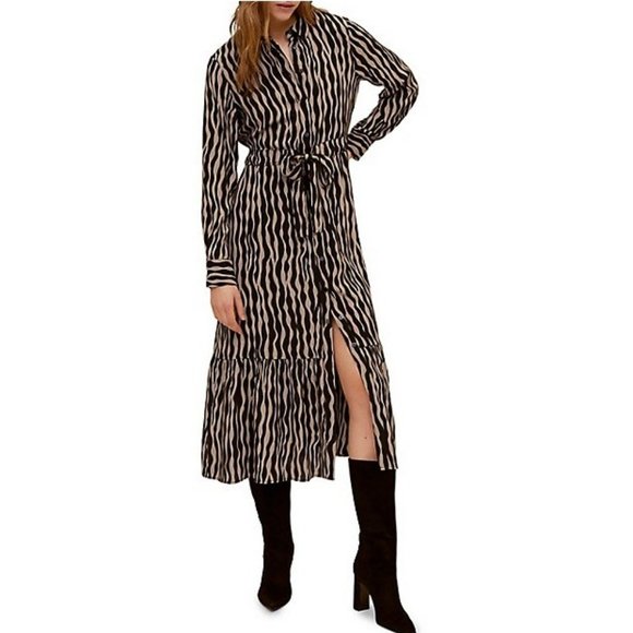 Mango Masai Zebra-Print Shirtdress - Picture 1 of 9